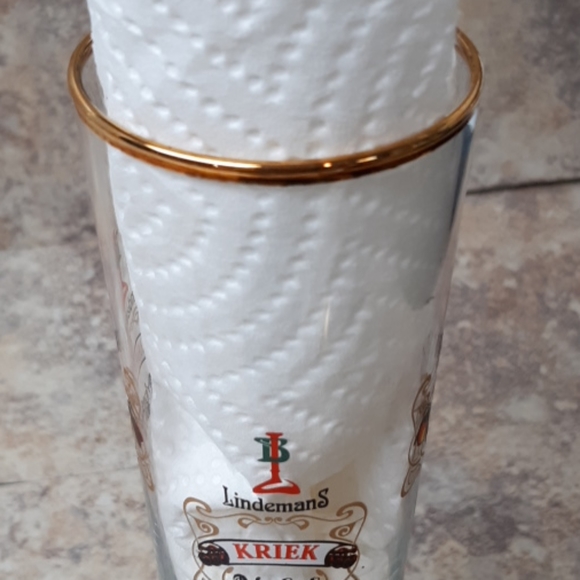 Tall beer Glass LINDEMANS Gold Rim Barware - Picture 6 of 8